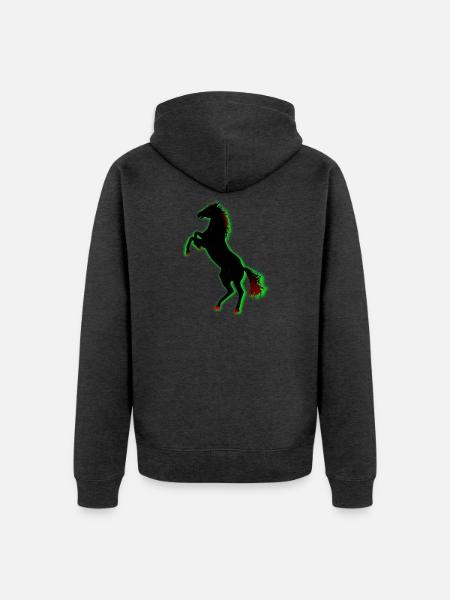 Pferd - Unisex Premium Bio Zip Hoodie - Anthrazit meliert