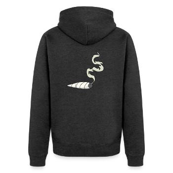 Joint Tüte - Unisex Premium Bio Zip Hoodie - Anthrazit meliert - Hinten - Nico (187cm)