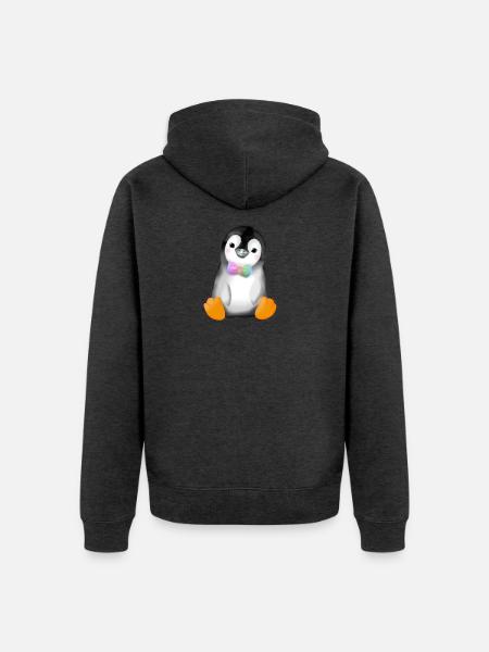 Pinguin - Unisex Premium Bio Zip Hoodie - Anthrazit meliert
