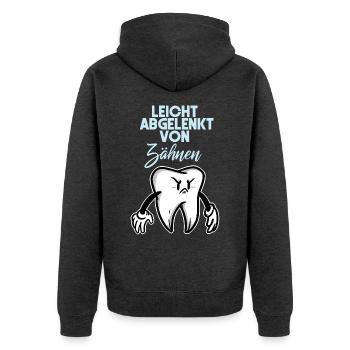 Funkelnder Zahnarzt Behandlungsstuhl - Unisex Premium Bio Zip Hoodie - Anthrazit meliert - Hinten - Nico (187cm)