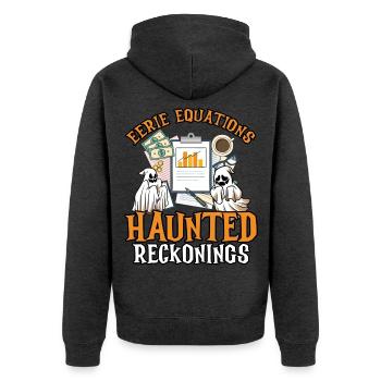 Unheimliche Gleichungen Gespenstische Berechnungen - Unisex Premium Bio Zip Hoodie - Anthrazit meliert - Hinten - Nico (187cm)