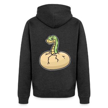 Faszinierende Python Würgeschlange - Unisex Premium Bio Zip Hoodie - Anthrazit meliert - Hinten - Nico (187cm)