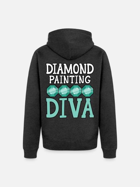 Diamantmalerei Handwerkszeug Diamantmaler - Unisex Premium Bio Zip Hoodie - Anthrazit meliert