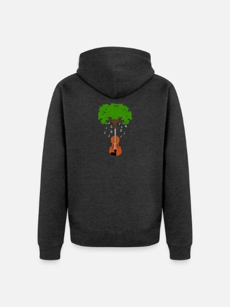 Violine - Unisex Premium Bio Zip Hoodie - Anthrazit meliert