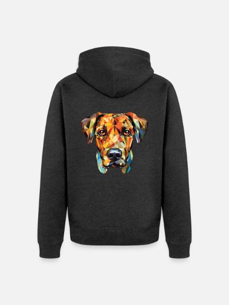 Treeing Tennessee Gestromte Hunderasse Aquarell - Unisex Premium Bio Zip Hoodie - Anthrazit meliert