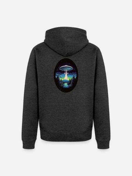 Aliens - Unisex Premium Bio Zip Hoodie - Anthrazit meliert