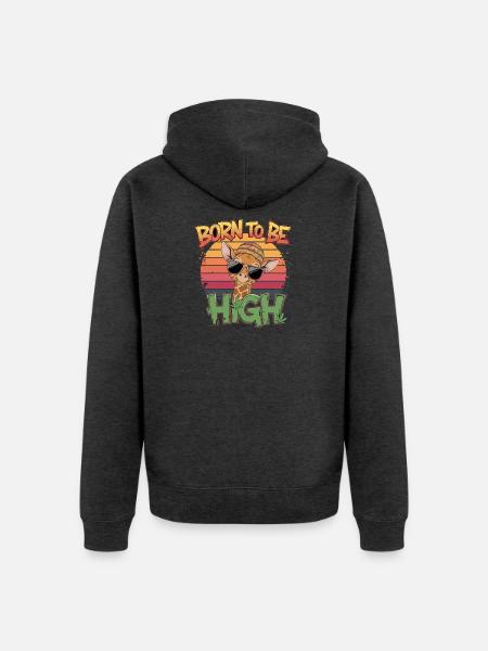 Born to be High - Unisex Premium Bio Zip Hoodie - Anthrazit meliert