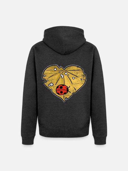 Fleißiger Marienkäfer Gartenhelfer - Unisex Premium Bio Zip Hoodie - Anthrazit meliert