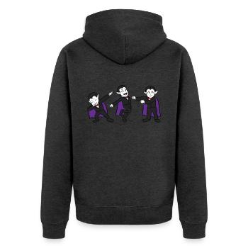 Dancing Vampire - Unisex Premium Bio Zip Hoodie - Anthrazit meliert - Hinten - Nico (187cm)