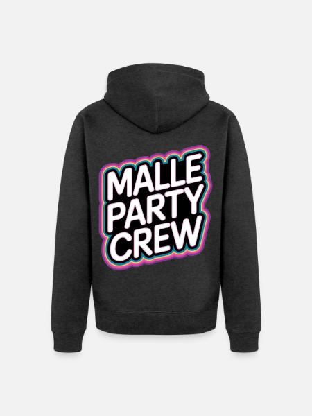 Malle Party Crew Mallorca - Unisex Premium Bio Zip Hoodie - Anthrazit meliert
