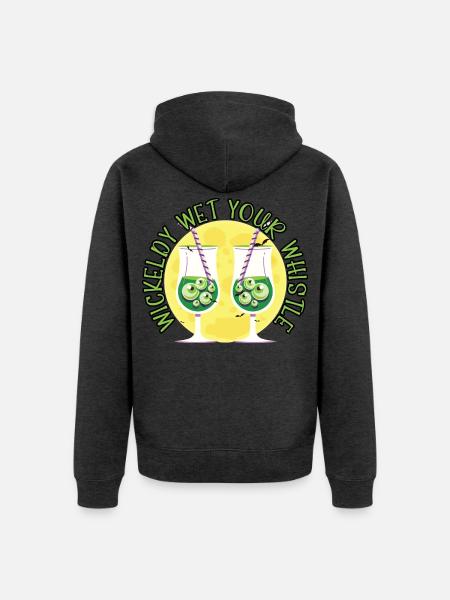 Böses Pfeifchen Barkeeper Halloween - Unisex Premium Bio Zip Hoodie - Anthrazit meliert