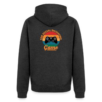 Gaming Videogame Videospiel Computerspiel Design - Unisex Premium Bio Zip Hoodie - Anthrazit meliert - Hinten - Nico (187cm)