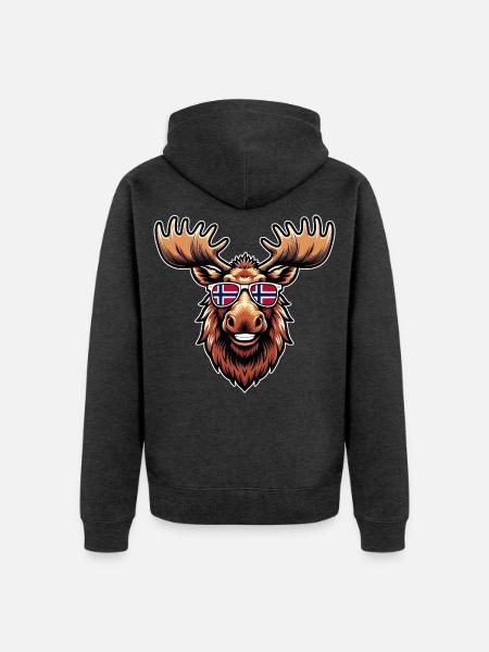 Norwegen Fanartikel - Unisex Premium Bio Zip Hoodie - Anthrazit meliert