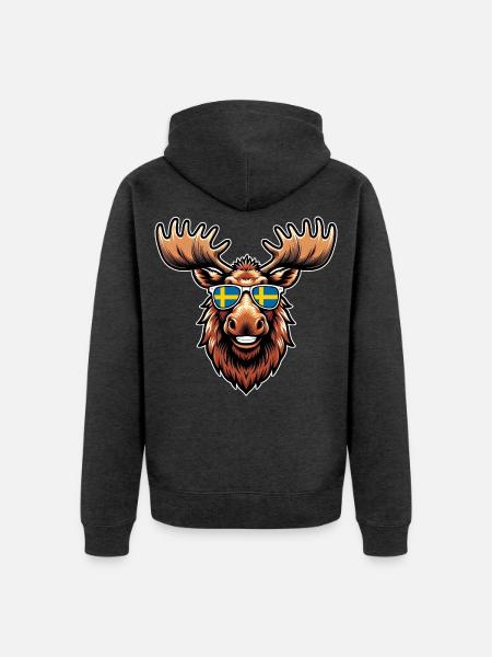 Schweden Fanartikel - Unisex Premium Bio Zip Hoodie - Anthrazit meliert