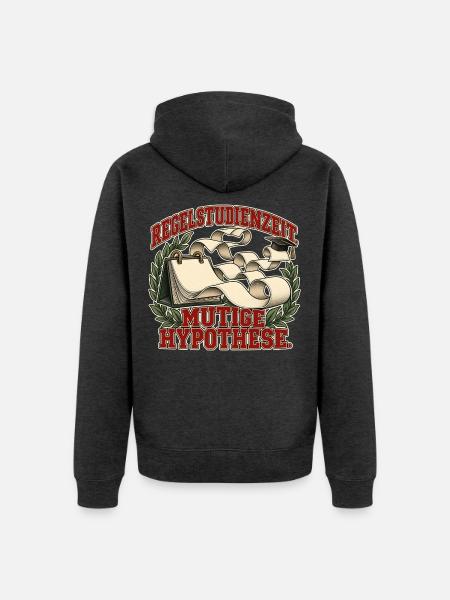 Regelstudienzeit: mutige Hypothese - Unisex Premium Bio Zip Hoodie - Anthrazit meliert