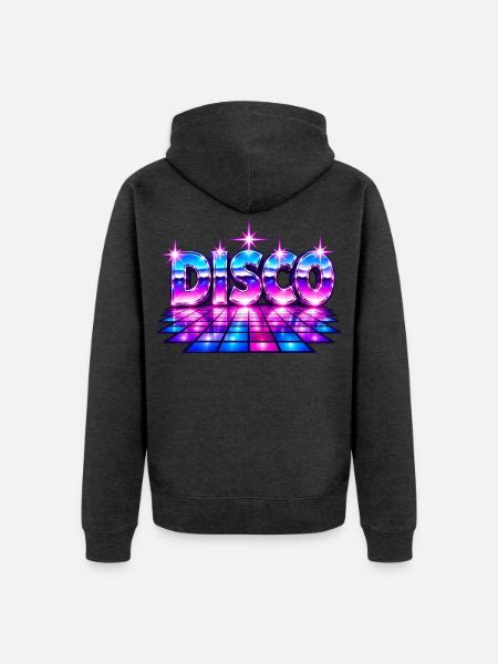 Disco-Tanzfläche30cm - Unisex Premium Bio Zip Hoodie - Anthrazit meliert
