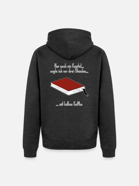 Nachtlesen mit kaltem Kaffee - Unisex Premium Bio Zip Hoodie - Anthrazit meliert