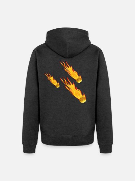Flammenkometen Trio - Unisex Premium Bio Zip Hoodie - Anthrazit meliert