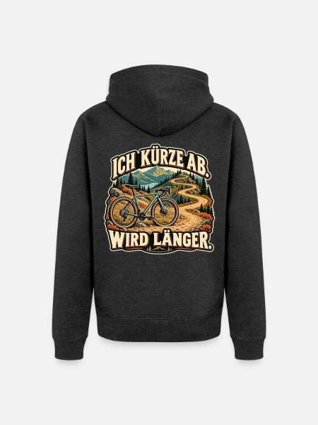 Abkürzung mit Umweg - Unisex Premium Bio Zip Hoodie - Anthrazit meliert