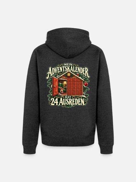 Advent voller Ausreden - Unisex Premium Bio Zip Hoodie - Anthrazit meliert