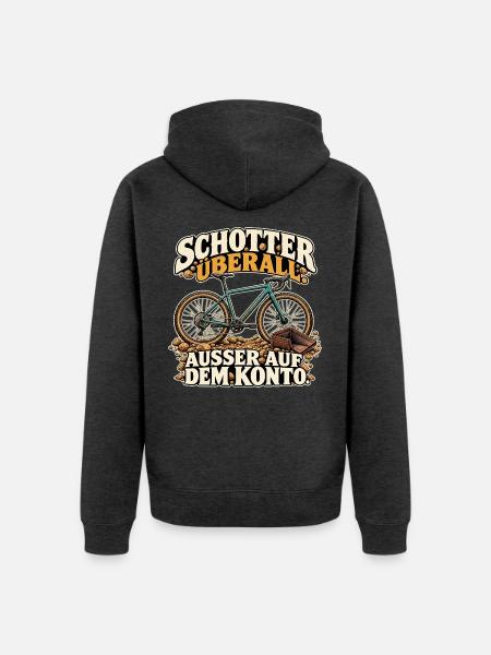 Schotter ohne Guthaben - Unisex Premium Bio Zip Hoodie - Anthrazit meliert