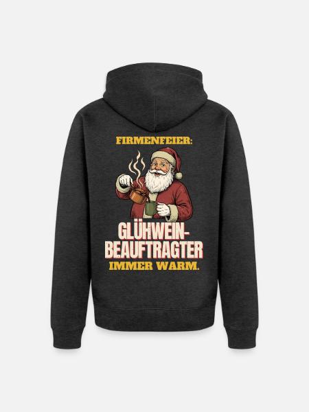 Firmenfeier: Glühwein-Beauftragter - Unisex Premium Bio Zip Hoodie - Anthrazit meliert