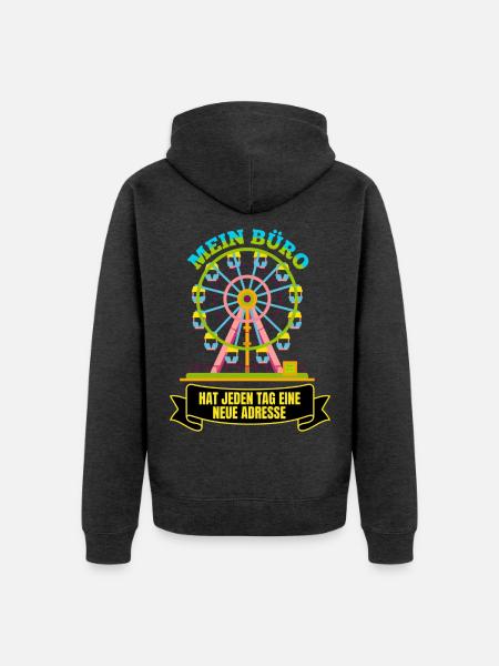 Schausteller Riesenrad Spruch - Unisex Premium Bio Zip Hoodie - Anthrazit meliert