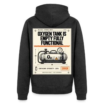 Leere Sauerstoffflasche - Unisex Premium Bio Zip Hoodie - Anthrazit meliert - Hinten - Nico (187cm)