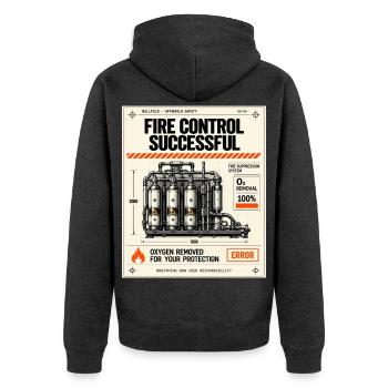 Erfolgreiche Feuerbekämpfung - Unisex Premium Bio Zip Hoodie - Anthrazit meliert - Hinten - Nico (187cm)