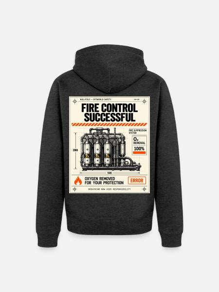 Erfolgreiche Feuerbekämpfung - Unisex Premium Bio Zip Hoodie - Anthrazit meliert
