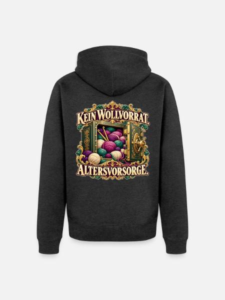Wolle als Altersvorsorge - Unisex Premium Bio Zip Hoodie - Anthrazit meliert