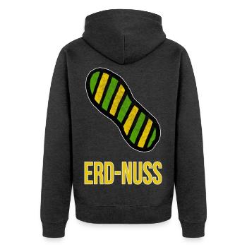 Erdnuss Erdung Elektriker-Witz Wortspiel - Unisex Premium Bio Zip Hoodie - Anthrazit meliert - Hinten - Nico (187cm)