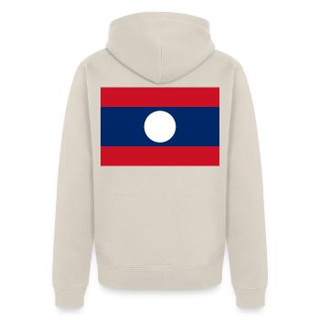 Laos - Unisex Premium Bio Zip Hoodie - Beige - Hinten - Thijin (182cm)