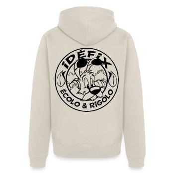 Asterix & Obelix - Idefix Ecolo & Rigolo - Unisex Premium Bio Zip Hoodie - Beige - Hinten - Thijin (182cm)
