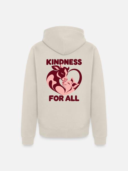 Kindness For All Animals - Unisex Premium Bio Zip Hoodie - Beige