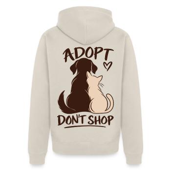 Adopt Don’t Shop Dog & Cat - Unisex Premium Bio Zip Hoodie - Beige - Hinten - Thijin (182cm)