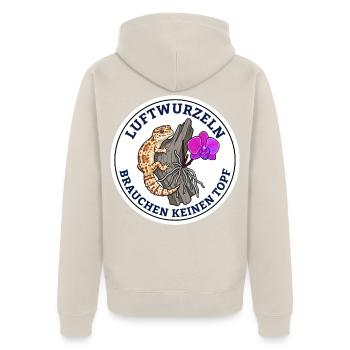 Luftwurzeln Brauchen Keinen Topf Orchidee - Unisex Premium Bio Zip Hoodie - Beige - Hinten - Thijin (182cm)