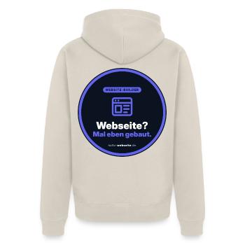 Webseite? Mal Eben Gebaut. Webdesigner Shirt - Unisex Premium Bio Zip Hoodie - Beige - Hinten - Thijin (182cm)