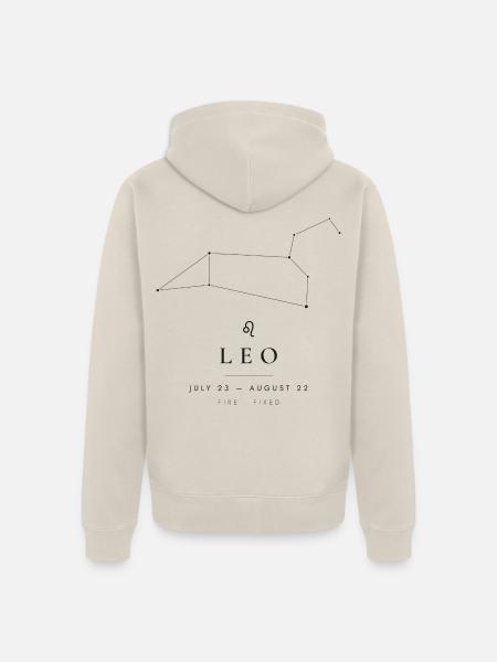Sternzeichen Löwe – echte Sternkarte - Unisex Premium Bio Zip Hoodie - Beige