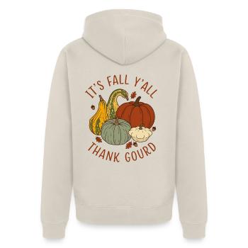 Es ist Herbst, danke dem Kalebass, lustiges Herbstwortspiel. - Unisex Premium Bio Zip Hoodie - Beige - Hinten - Thijin (182cm)