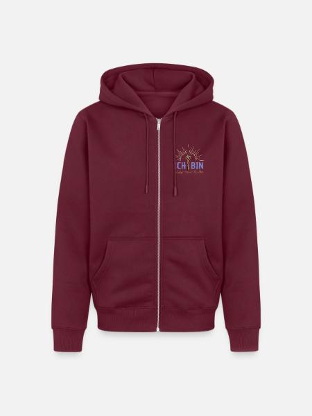 Ich bin Schöpfer blau - Unisex Premium Bio Zip Hoodie - Burgunderrot