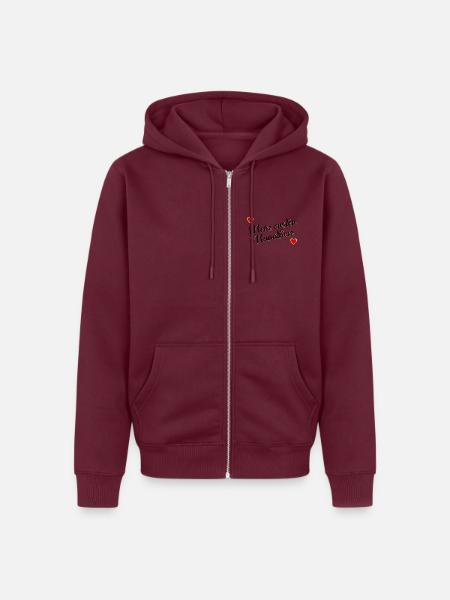 Erster Marathon, Laufen - Unisex Premium Bio Zip Hoodie - Burgunderrot