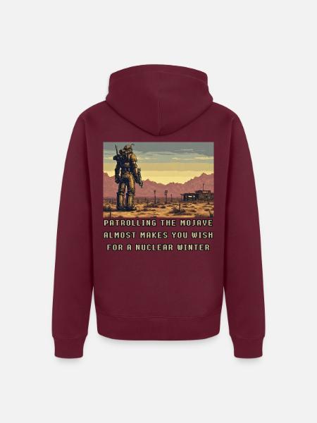 Patrouillen in der Mojave - Unisex Premium Bio Zip Hoodie - Burgunderrot - Hinten