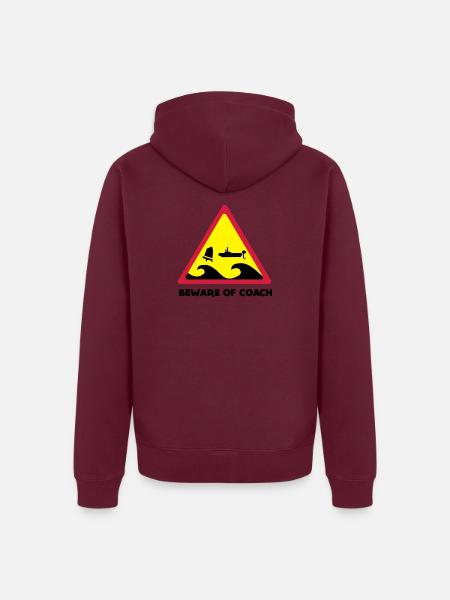 Beware Of Coach - Opti Edition - Unisex Premium Bio Zip Hoodie - Burgunderrot