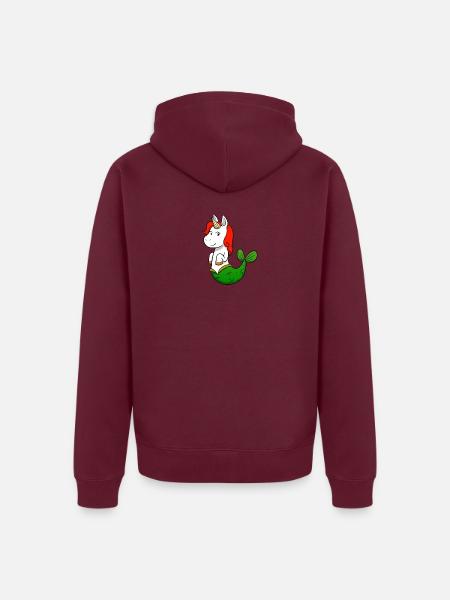 Unicorn Sticker - Unisex Premium Bio Zip Hoodie - Burgunderrot - Hinten