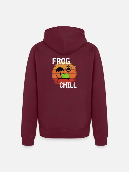 Frosch-Chill - Unisex Premium Bio Zip Hoodie - Burgunderrot