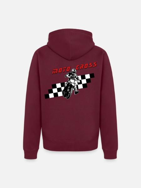 racing motocross - Unisex Premium Bio Zip Hoodie - Burgunderrot