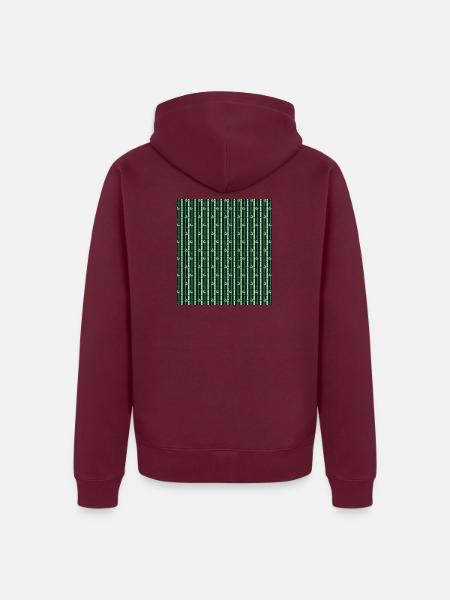 Bambus Gesichtsmaske - Unisex Premium Bio Zip Hoodie - Burgunderrot