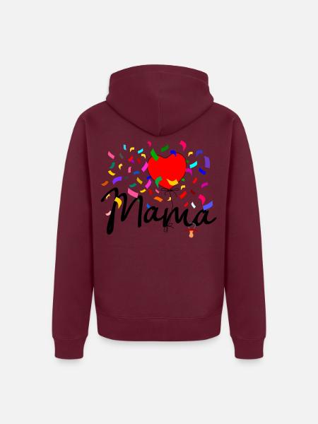 Mama Konfetti - Unisex Premium Bio Zip Hoodie - Burgunderrot