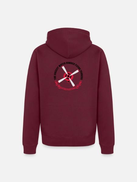 Martin Mars klein Firefighter - Unisex Premium Bio Zip Hoodie - Burgunderrot - Hinten